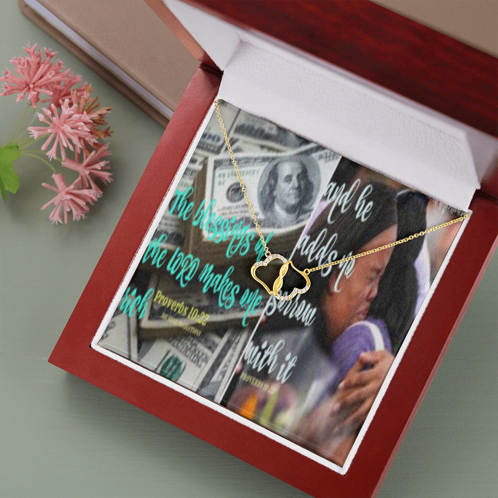 Everlasting Love Necklace in Scripture Collage