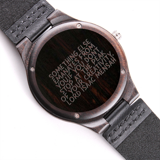 IKE MENS Quote Wooden Watch
