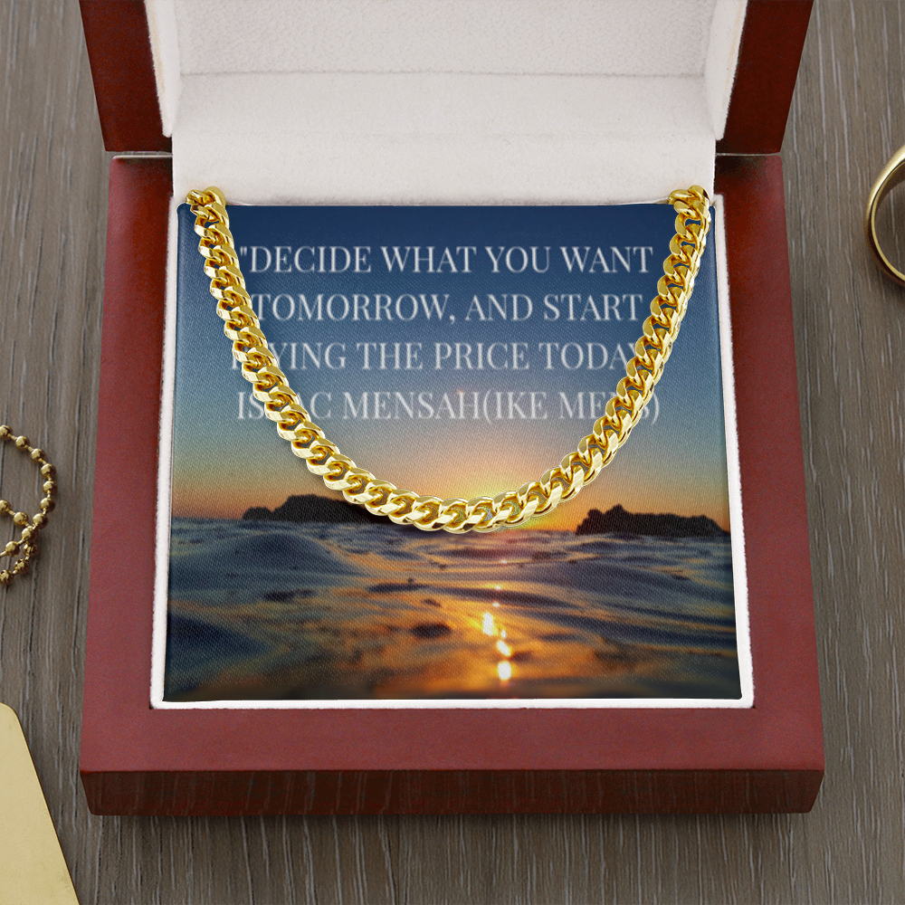 IKE MENS Quote Cuban Link Chain