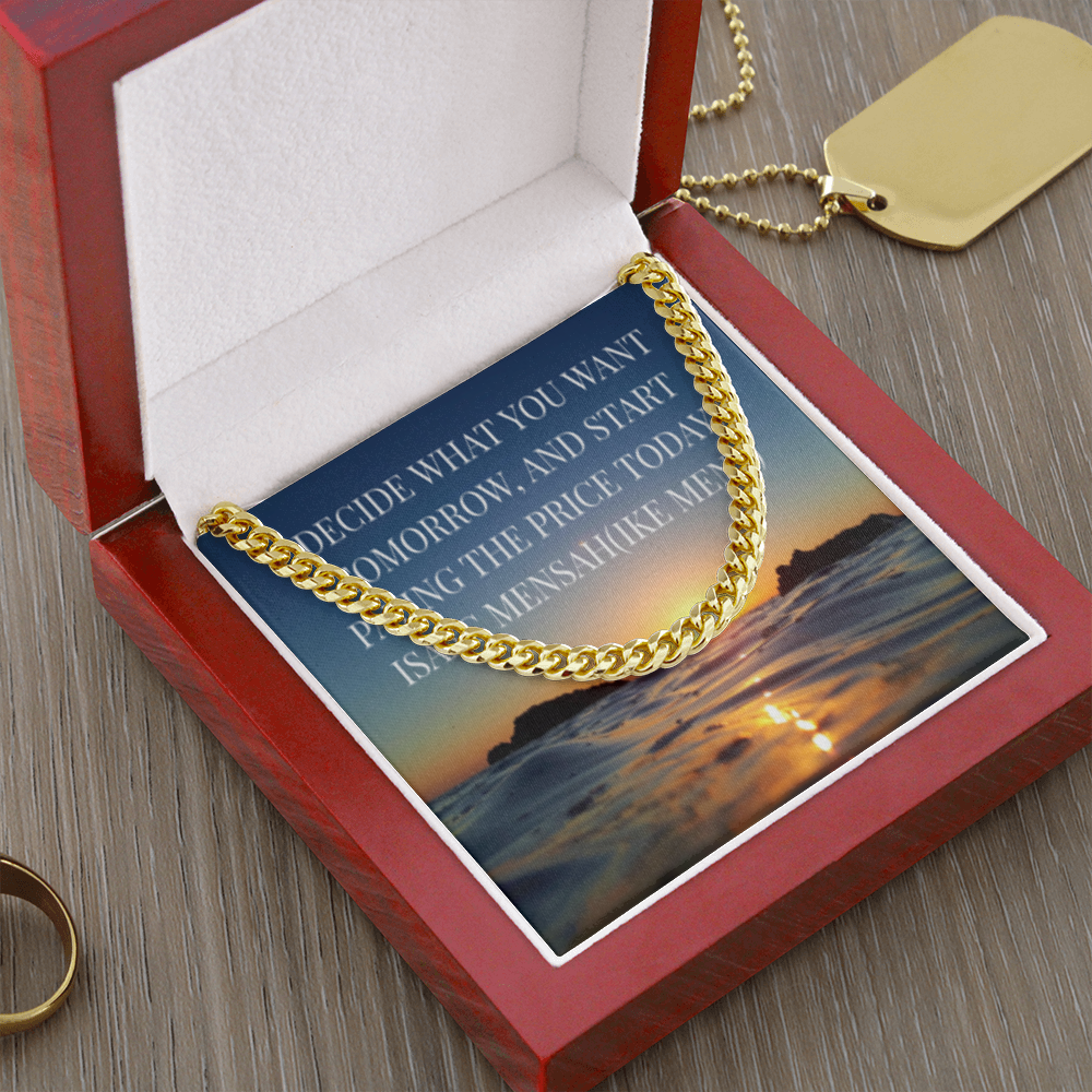 IKE MENS Quote Cuban Link Chain