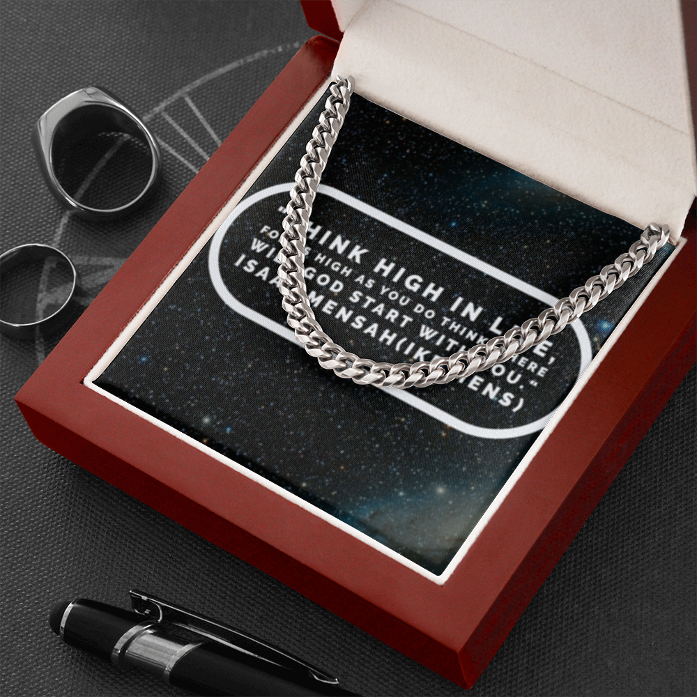IKE MENS Quote Cuban Link Chain