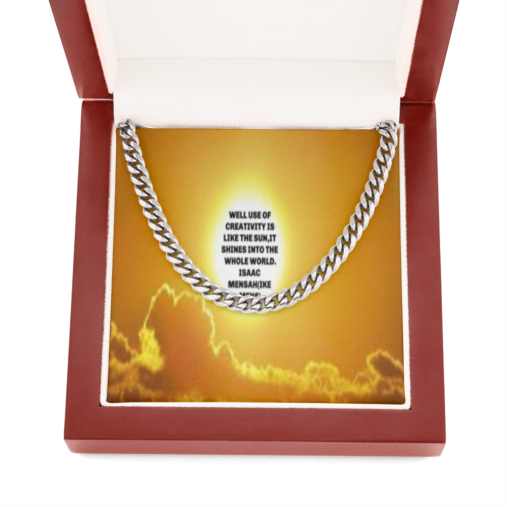 IKE MENS Quote Cuban Link Chain