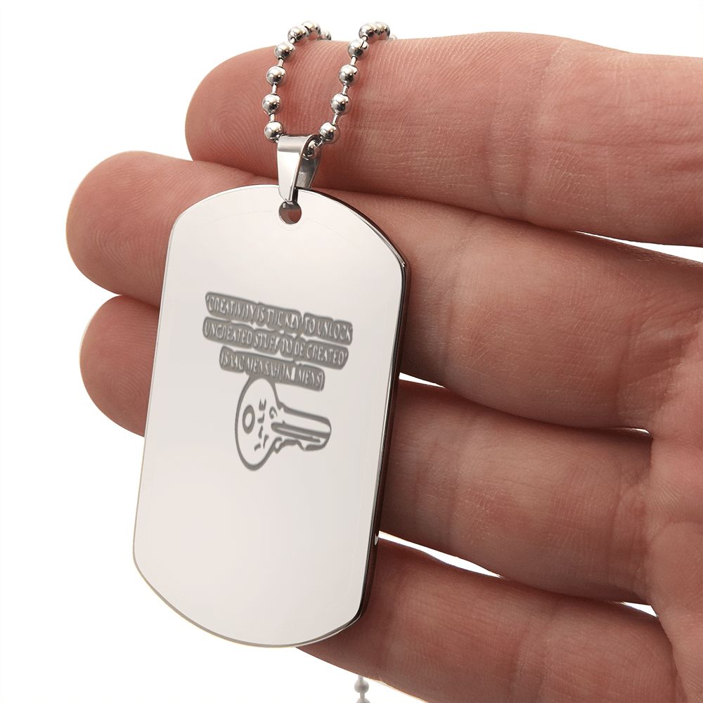 PROVERBS ENGRAVED DOG TAG NECKLACE