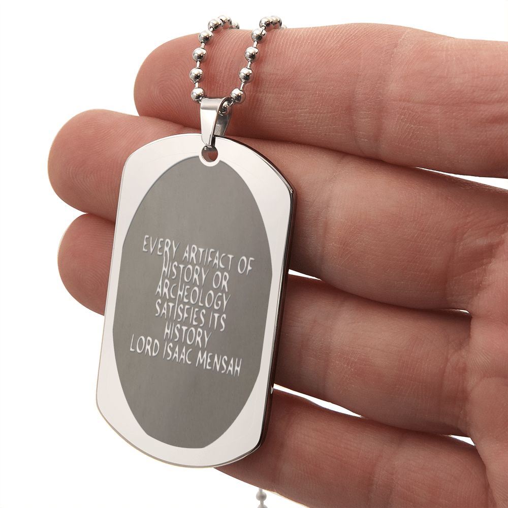 IKE MENS Quote ENGRAVED DOG TAG NECKLACE