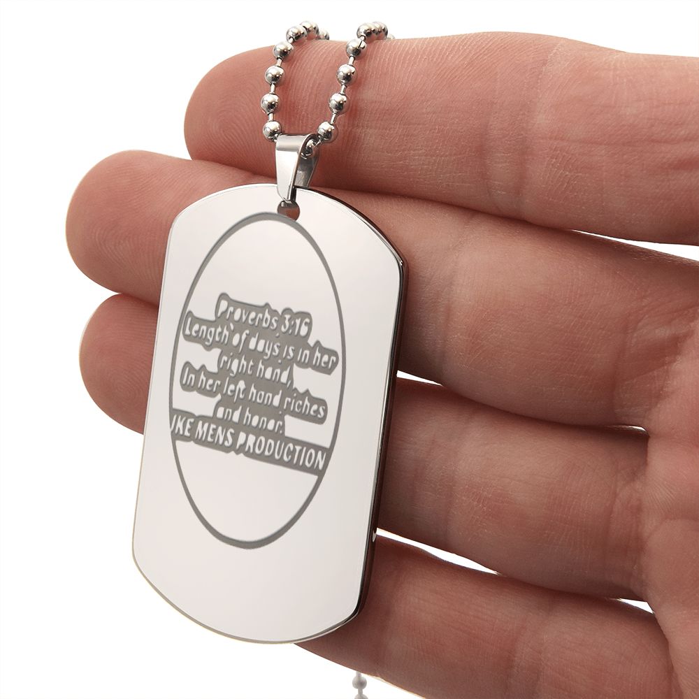 PROVERBS DOG TAG NECKLACE
