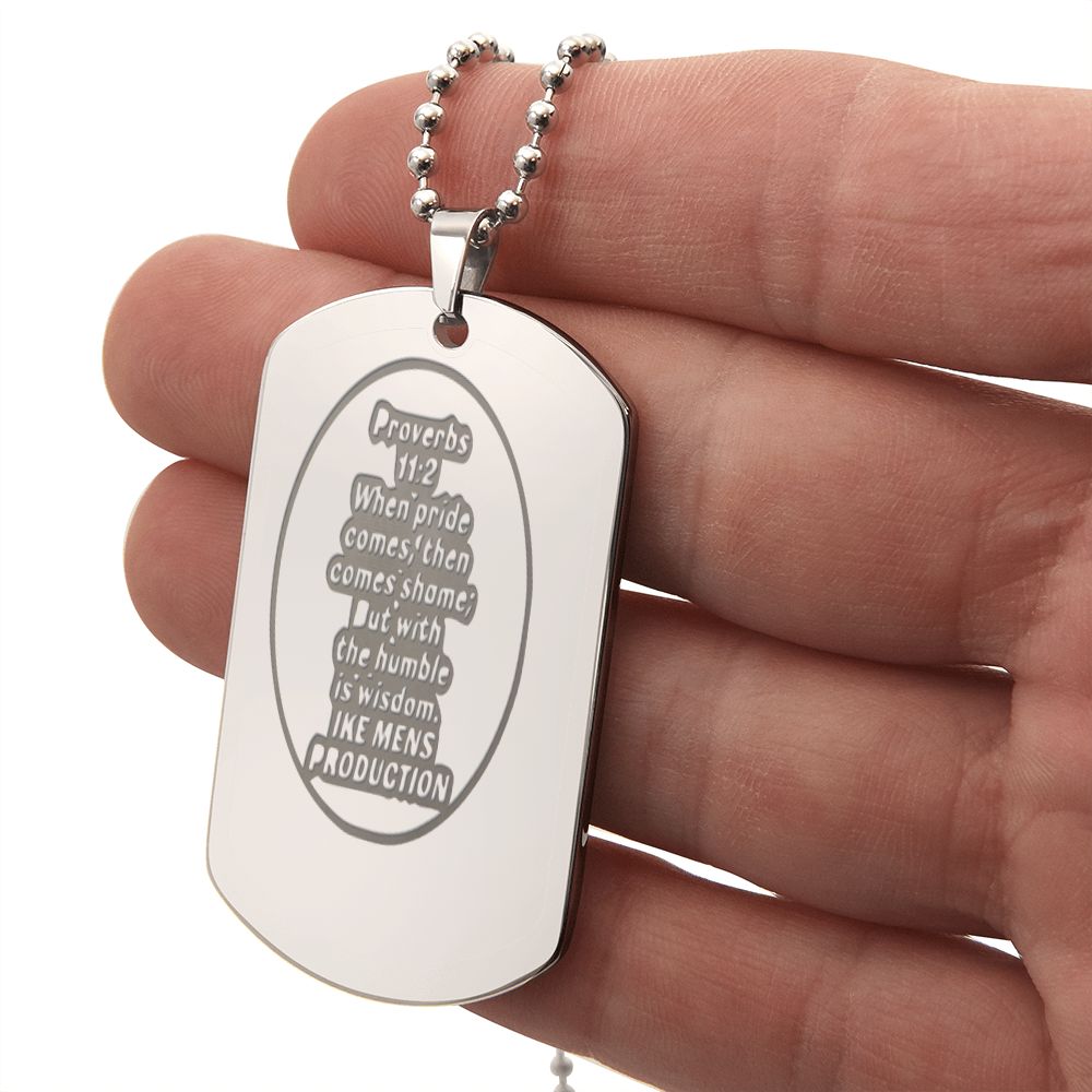 PROVERBS ENGRAVED DOG TAG NECKLACE