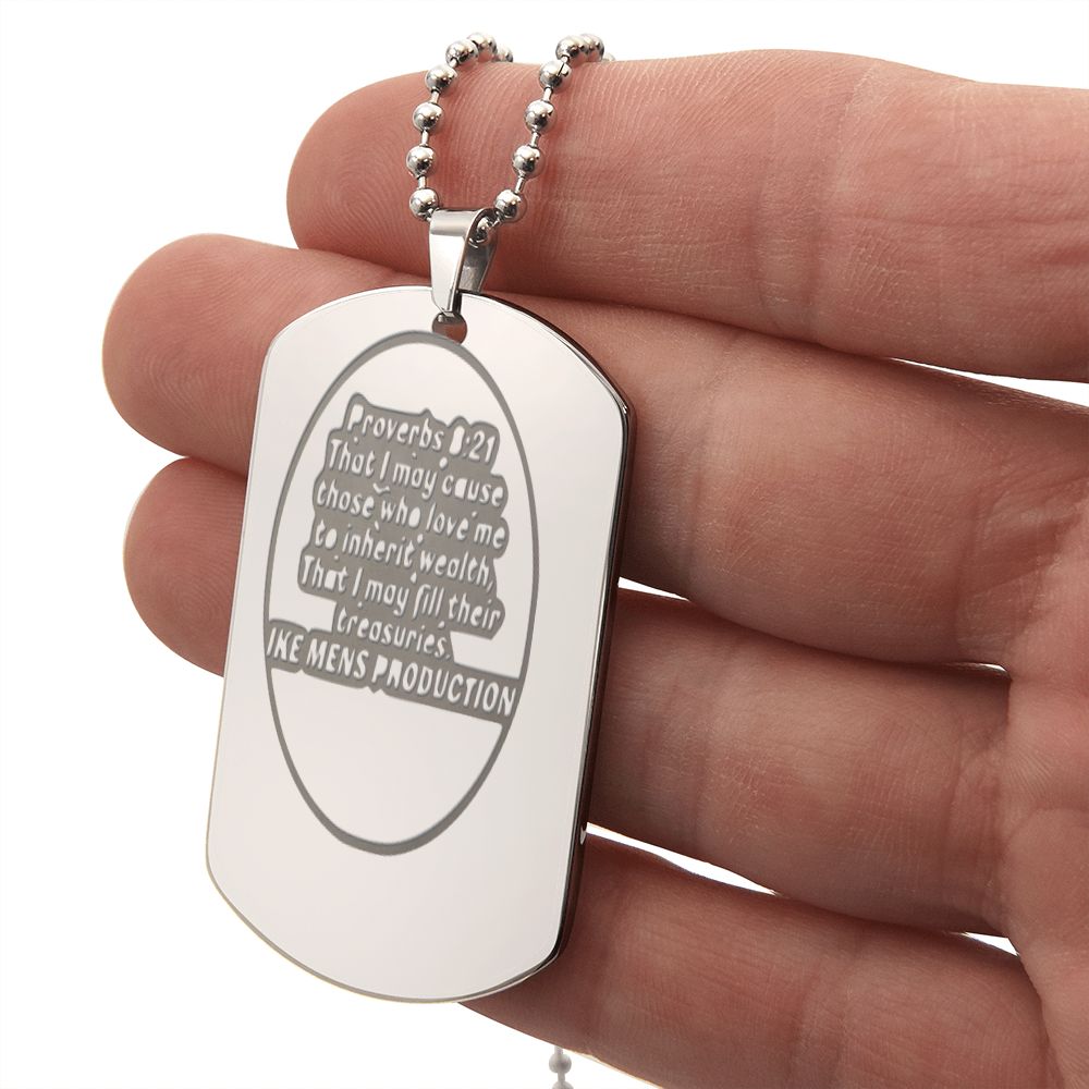 PROVERBS DOG TAG NECKLACE