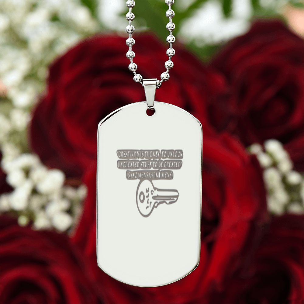 PROVERBS ENGRAVED DOG TAG NECKLACE