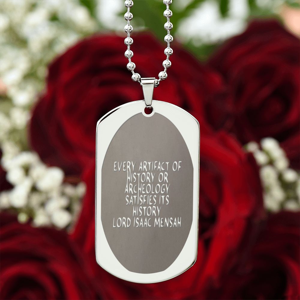 IKE MENS Quote ENGRAVED DOG TAG NECKLACE