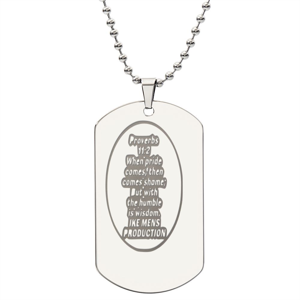 PROVERBS ENGRAVED DOG TAG NECKLACE