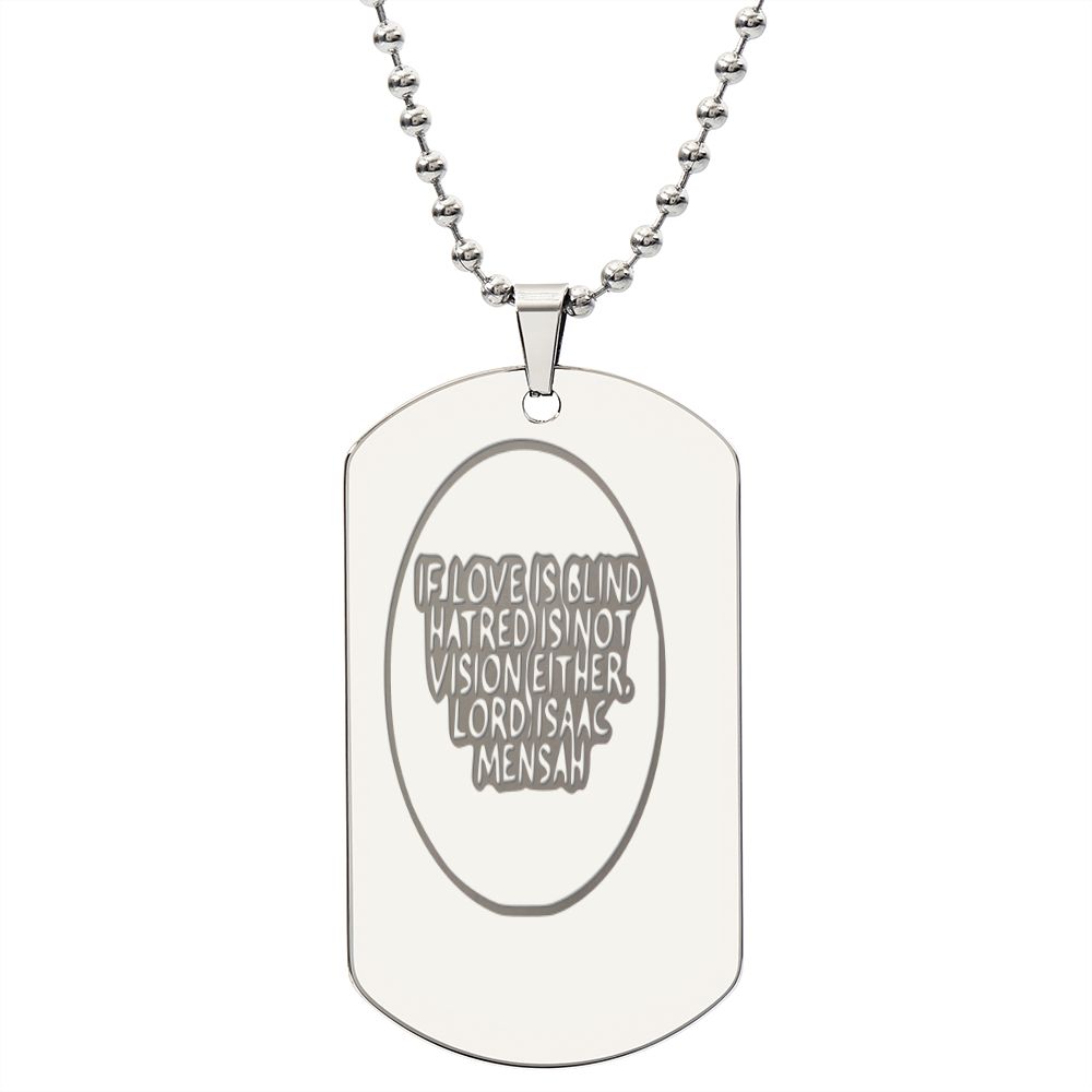 IKE MENS Quote Engraved Dog Tag Necklace