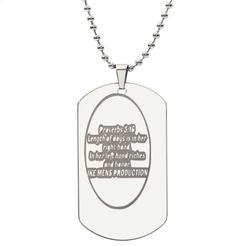 PROVERBS DOG TAG NECKLACE
