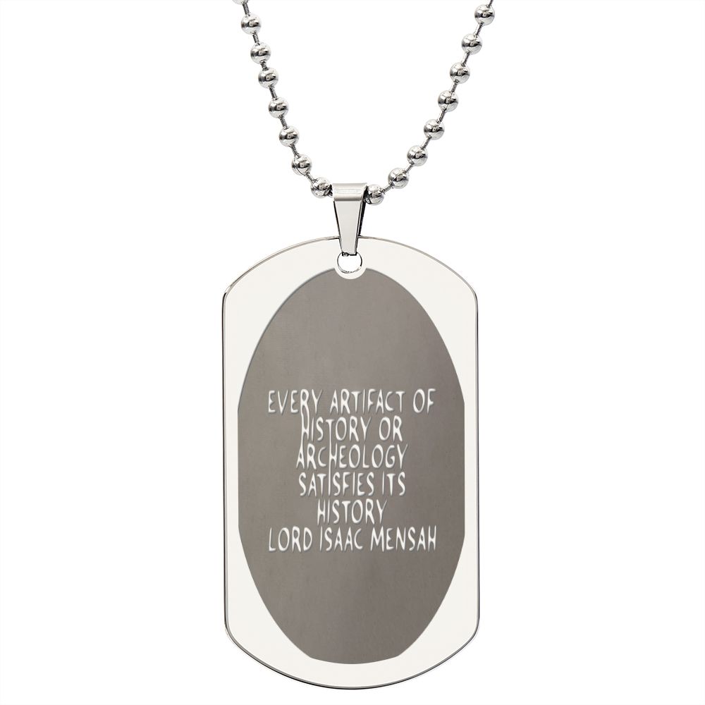 IKE MENS Quote ENGRAVED DOG TAG NECKLACE