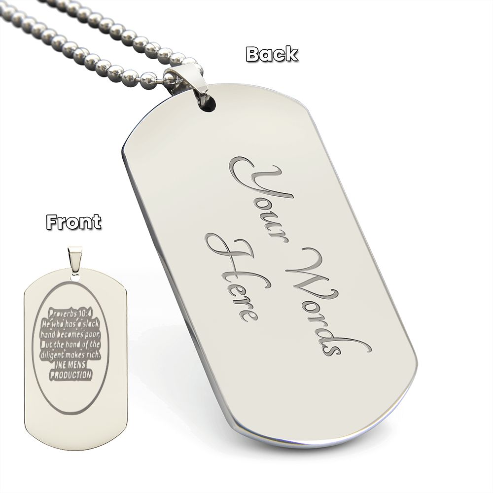 PROVERBS DOG TAG NECKLACE