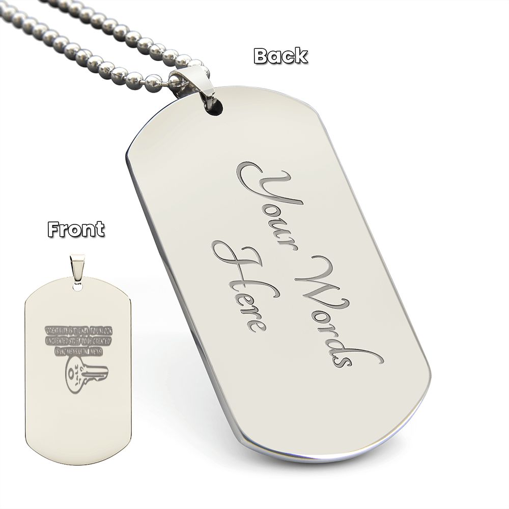 PROVERBS ENGRAVED DOG TAG NECKLACE