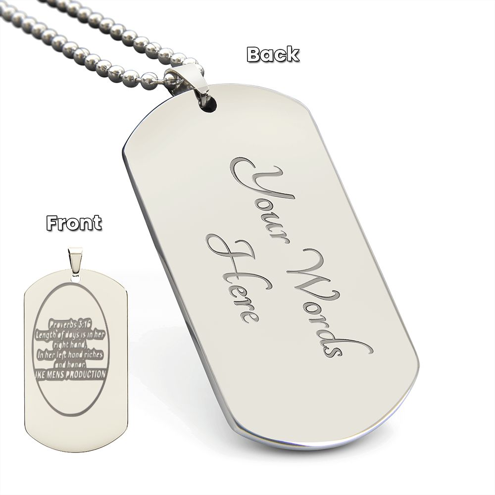 PROVERBS DOG TAG NECKLACE