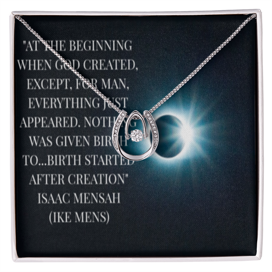 IKE MENS QUOTE LUCKY IN LOVE NECKLACE