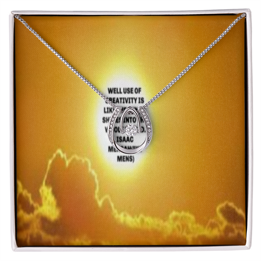 IKE MENS QUOTE LUCKY IN LOVE NECKLACE