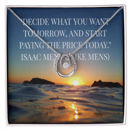 IKE MENS QUOTE LUCKY IN LOVE NECKLACE