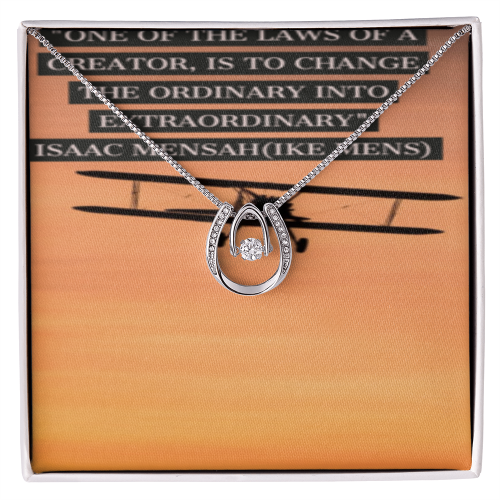 IKE MENS QUOTE LUCKY IN LOVE NECKLACE