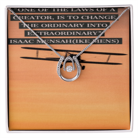 IKE MENS QUOTE LUCKY IN LOVE NECKLACE