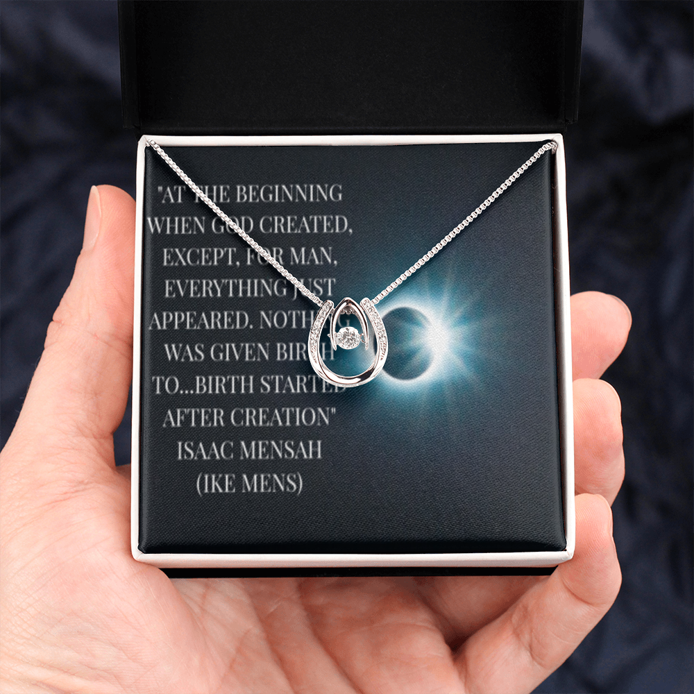 IKE MENS QUOTE LUCKY IN LOVE NECKLACE
