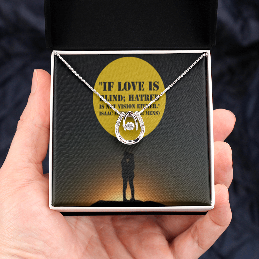 IKE MENS QUOTE LUCKY IN LOVE NECKLACE