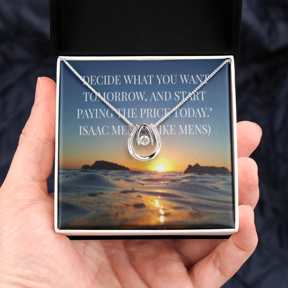 IKE MENS QUOTE LUCKY IN LOVE NECKLACE