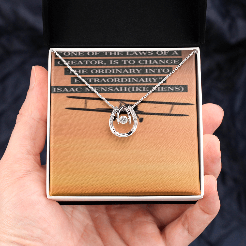 IKE MENS QUOTE LUCKY IN LOVE NECKLACE