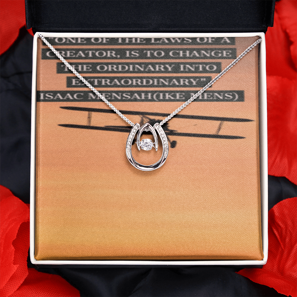 IKE MENS QUOTE LUCKY IN LOVE NECKLACE