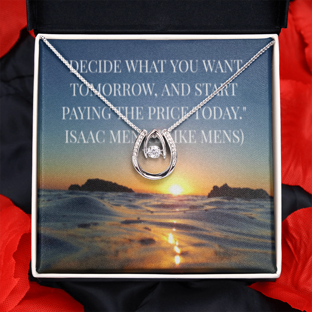 IKE MENS QUOTE LUCKY IN LOVE NECKLACE