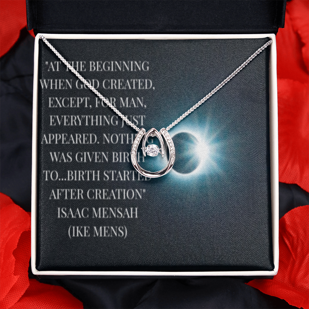 IKE MENS QUOTE LUCKY IN LOVE NECKLACE