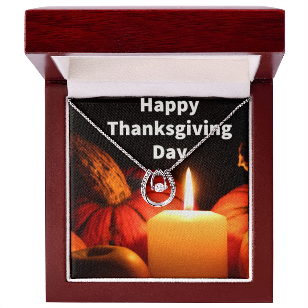 Happy Thanksgiving  Day Lucky in Love Necklace