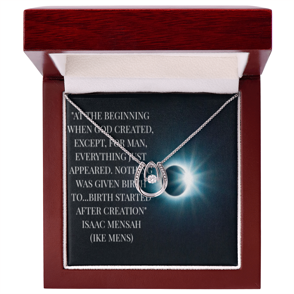 IKE MENS QUOTE LUCKY IN LOVE NECKLACE