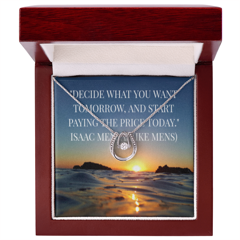 IKE MENS QUOTE LUCKY IN LOVE NECKLACE