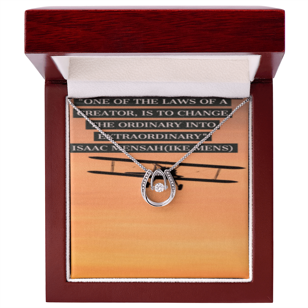IKE MENS QUOTE LUCKY IN LOVE NECKLACE