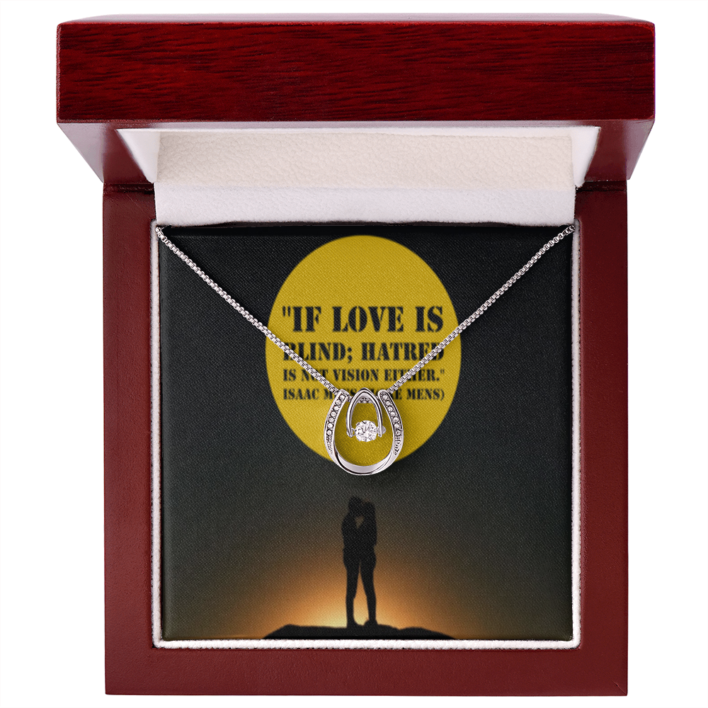 IKE MENS QUOTE LUCKY IN LOVE NECKLACE