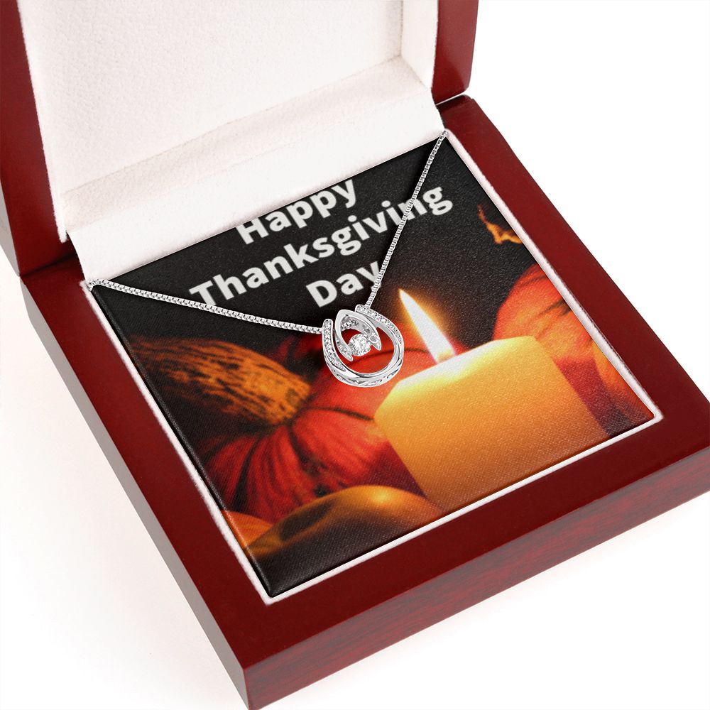 Happy Thanksgiving  Day Lucky in Love Necklace