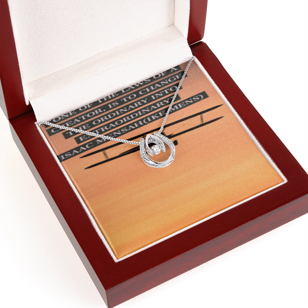 IKE MENS QUOTE LUCKY IN LOVE NECKLACE