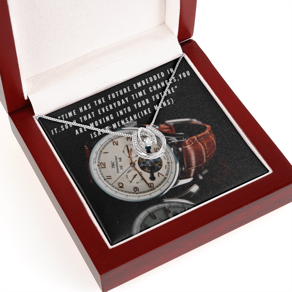 IKE MENS QUOTE LUCKY IN LOVE NECKLACE