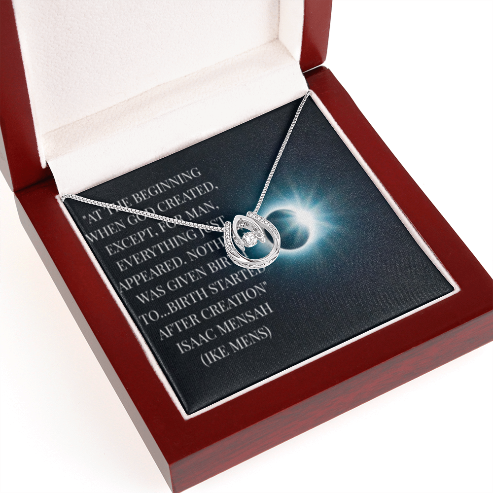 IKE MENS QUOTE LUCKY IN LOVE NECKLACE