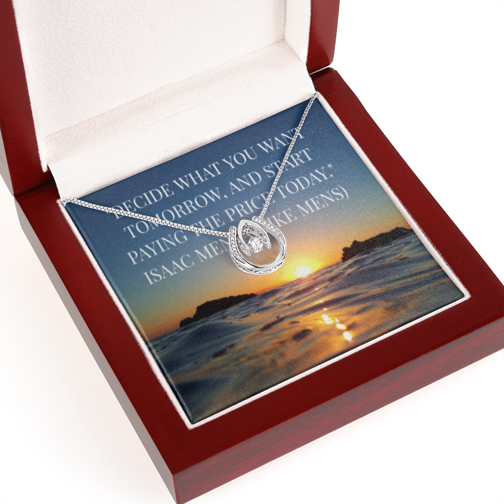 IKE MENS QUOTE LUCKY IN LOVE NECKLACE