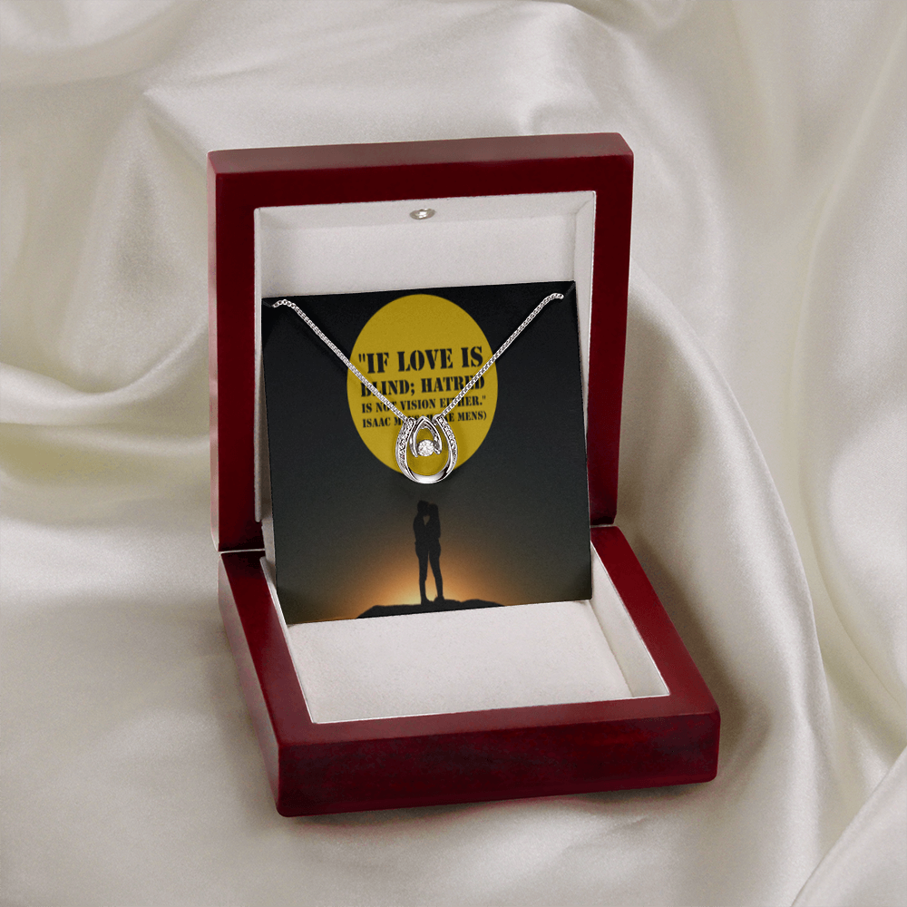 IKE MENS QUOTE LUCKY IN LOVE NECKLACE