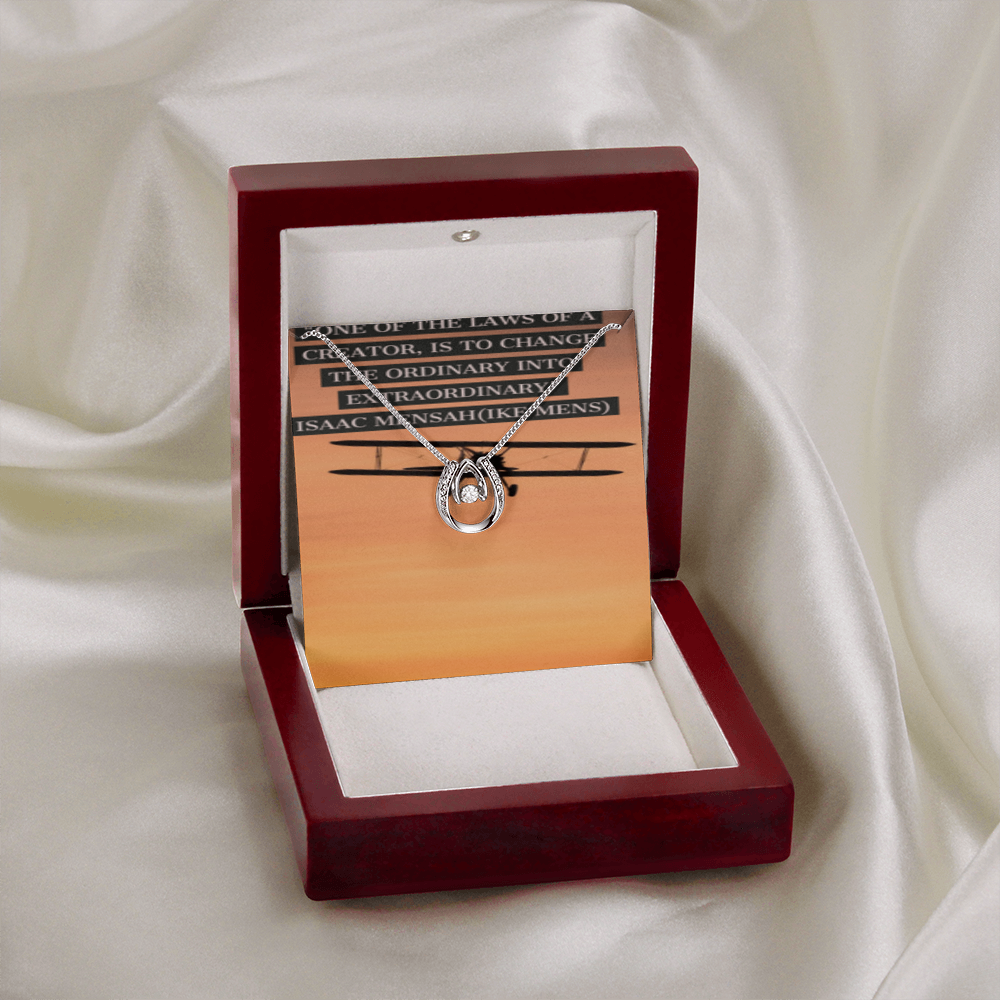IKE MENS QUOTE LUCKY IN LOVE NECKLACE