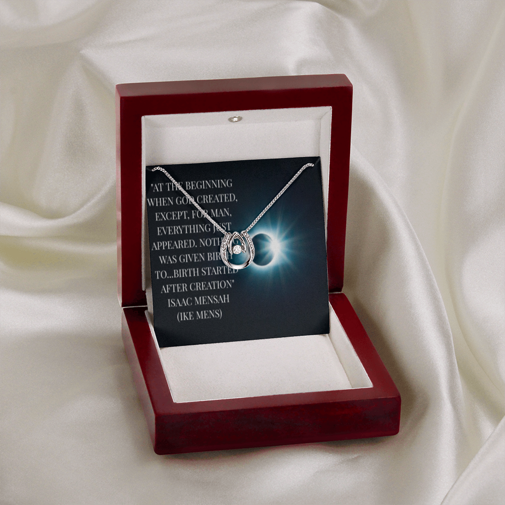 IKE MENS QUOTE LUCKY IN LOVE NECKLACE