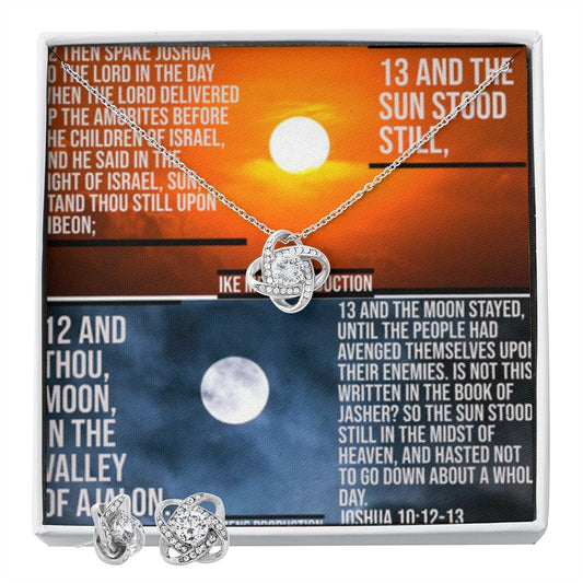 IKE MENS SCRIPTURE COLLAGE LOVE KNOT EARRING AND NECKLACE SET