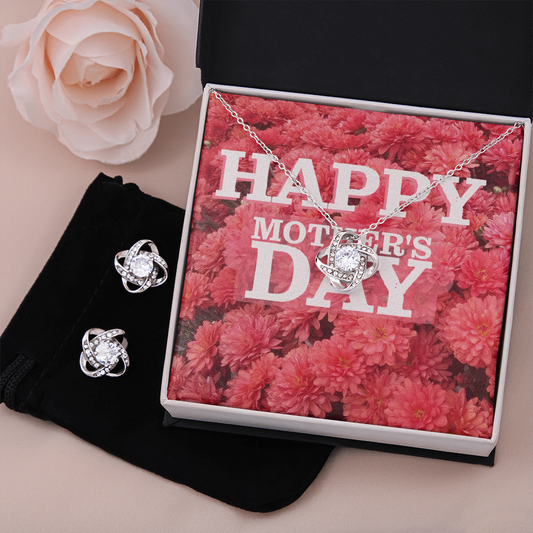 Happy Mother's Day Love Knot Earring and Necklace