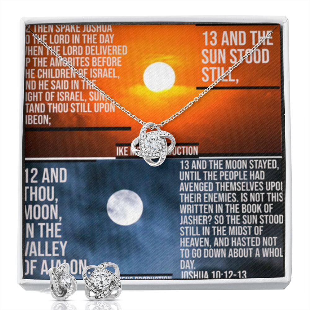 IKE MENS SCRIPTURE COLLAGE LOVE KNOT EARRING AND NECKLACE SET