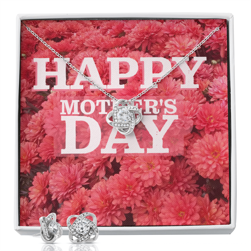 Happy Mother's Day Love Knot Earring and Necklace