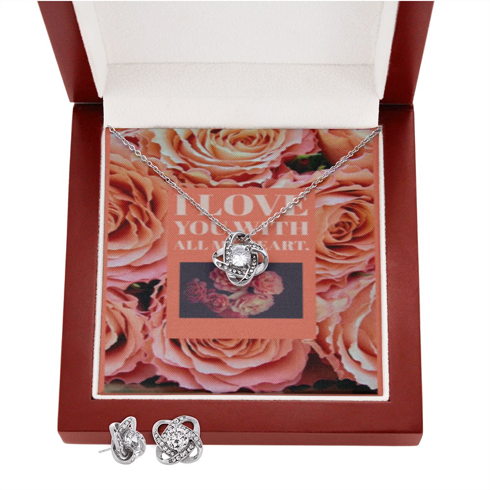 LOVE KNOT EARRING AND NECKLACE SET